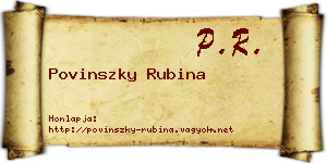 Povinszky Rubina névjegykártya